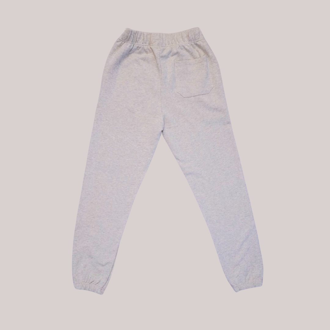Ox Season Light Gray Sweatpants back – Athletic joggers with a minimalist 'Ox Season' logo on the upper left thigh. Comfortable and stylish fitness wear for training and casual wear.